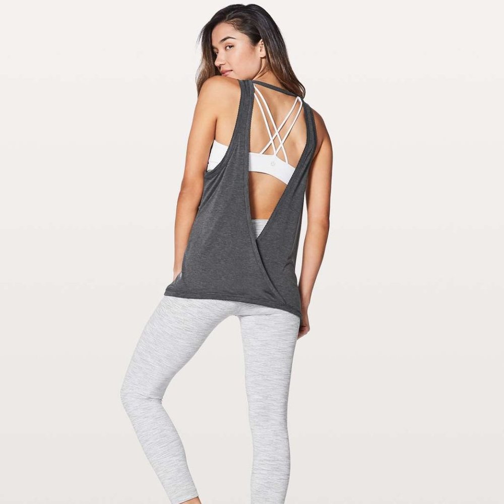 lululemon Tied To It Tank - heathered dark gray size 6